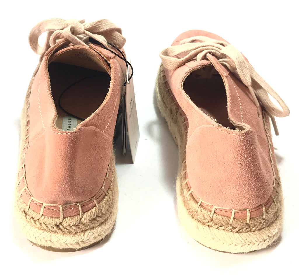 ZARA Pink Suede Lace Espadrille Wedge Sneakers | Brand New |