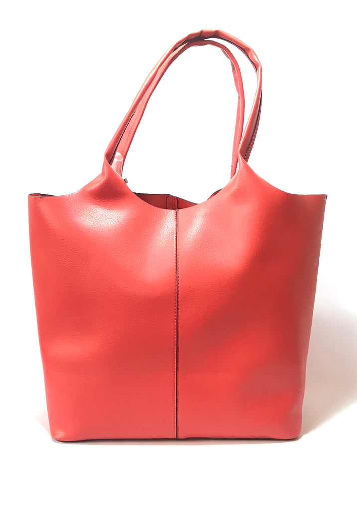 ZARA Large Red Tote with a Hanging Flower Bag | Brand New |