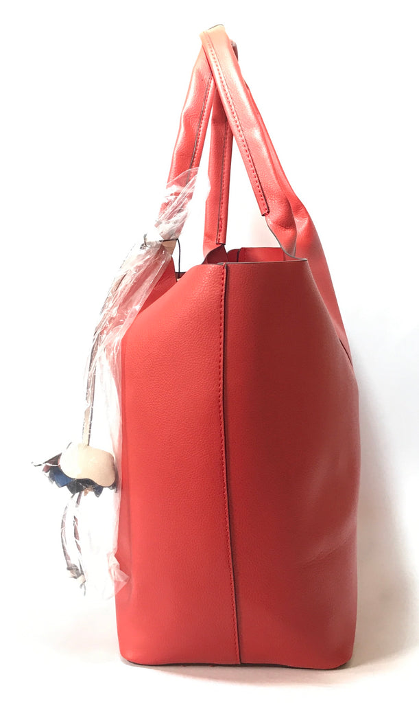 ZARA Large Red Tote with a Hanging Flower Bag | Brand New |