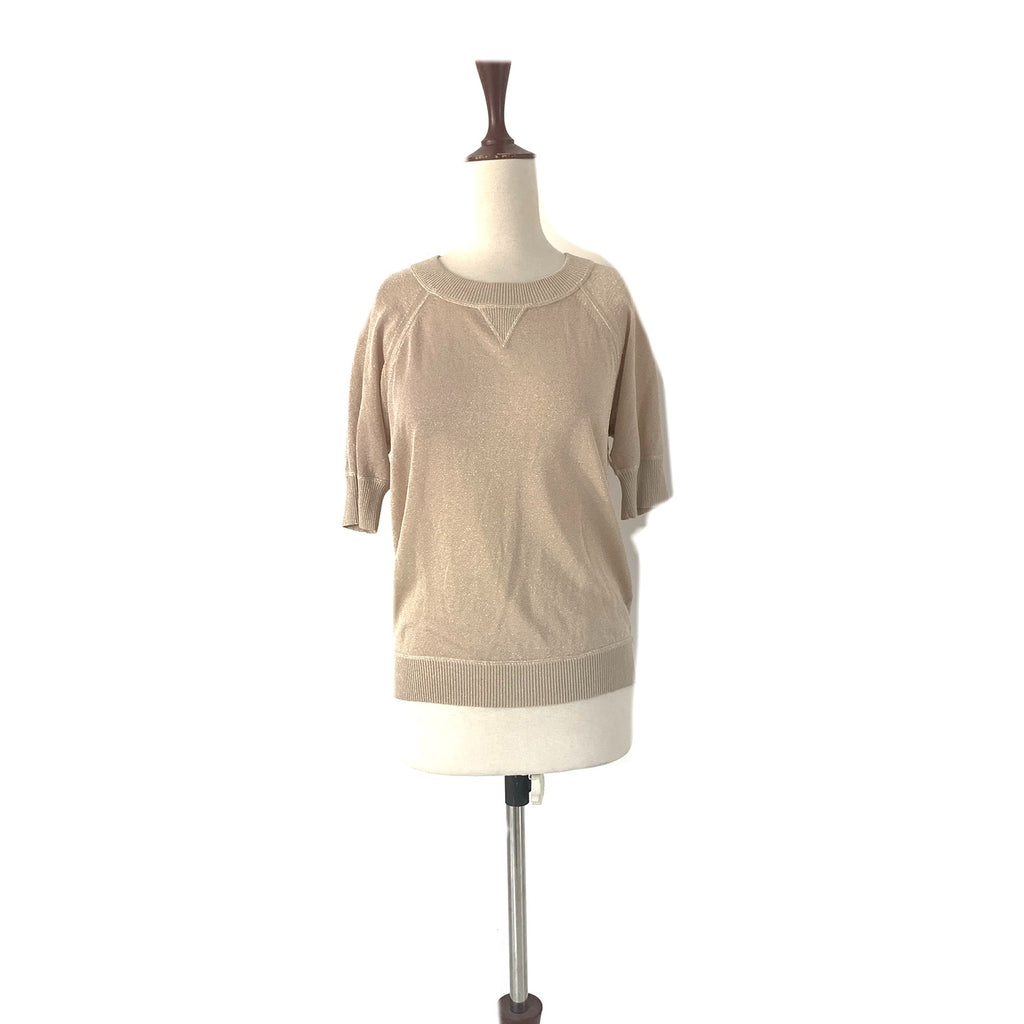 Club Monaco Light Gold Glitter Knit Top | Gently Used |