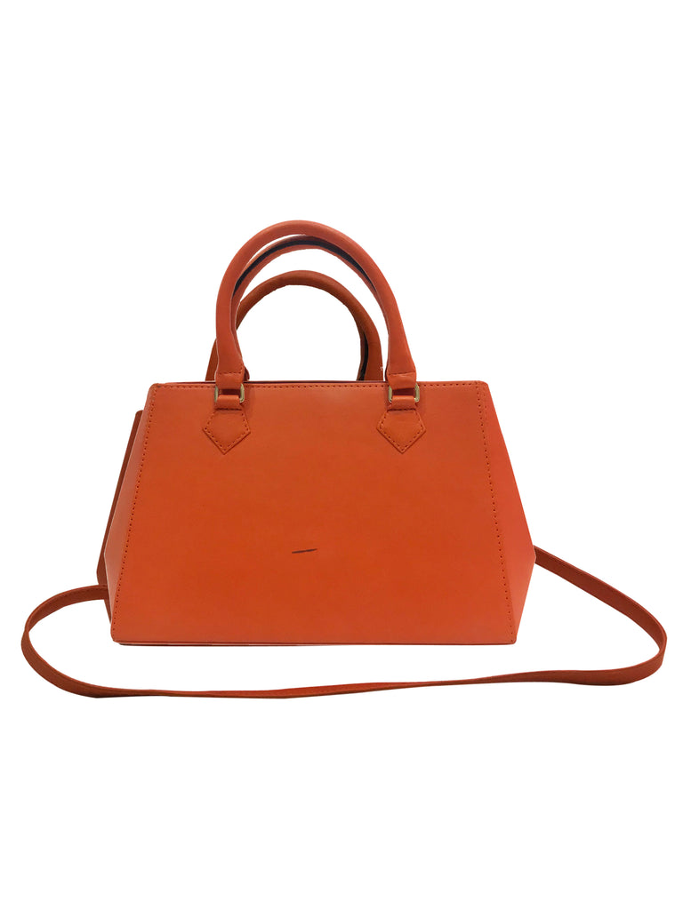 Warp Poppy Orange Leather Midi Tote | Sample |