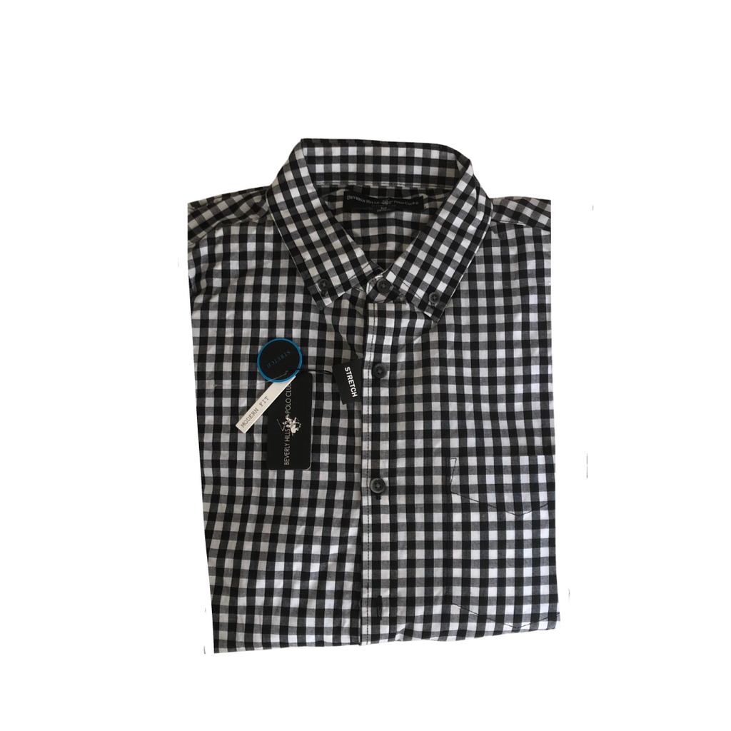 Beverly Hills Polo Club Men's Checked Collared Shirt | Brand New |