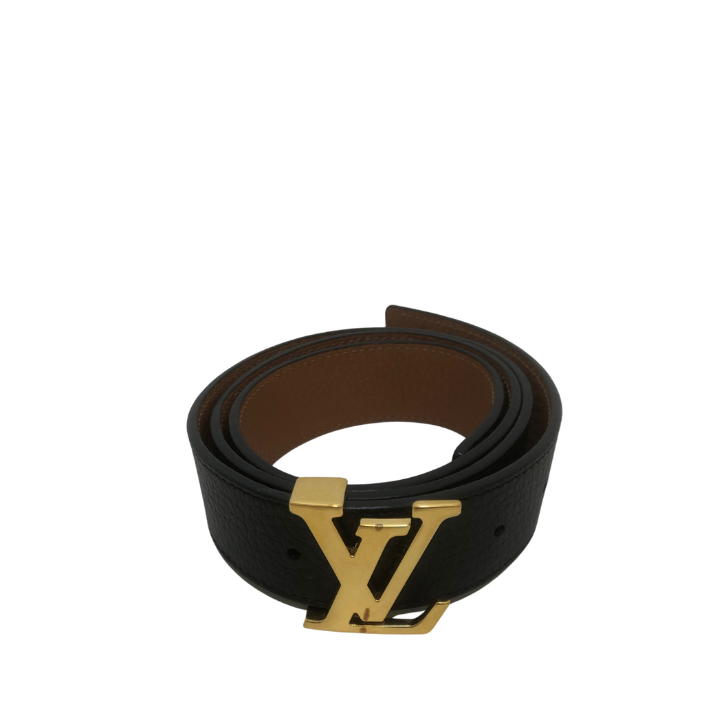 Louis Vuitton Black & Tan Reversible Leather Unisex Belt | Pre Loved |