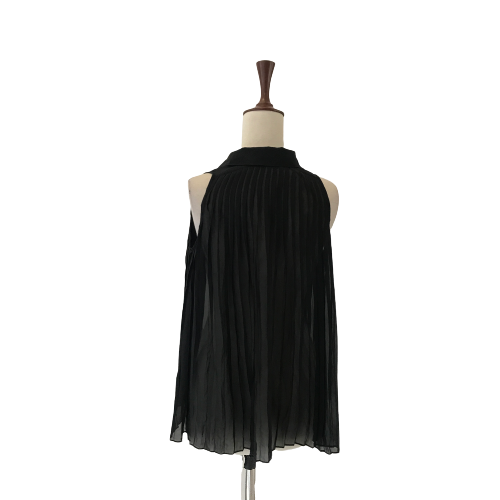 Club Monaco Black Sleeveless Sheer Shirt | Gently Used |