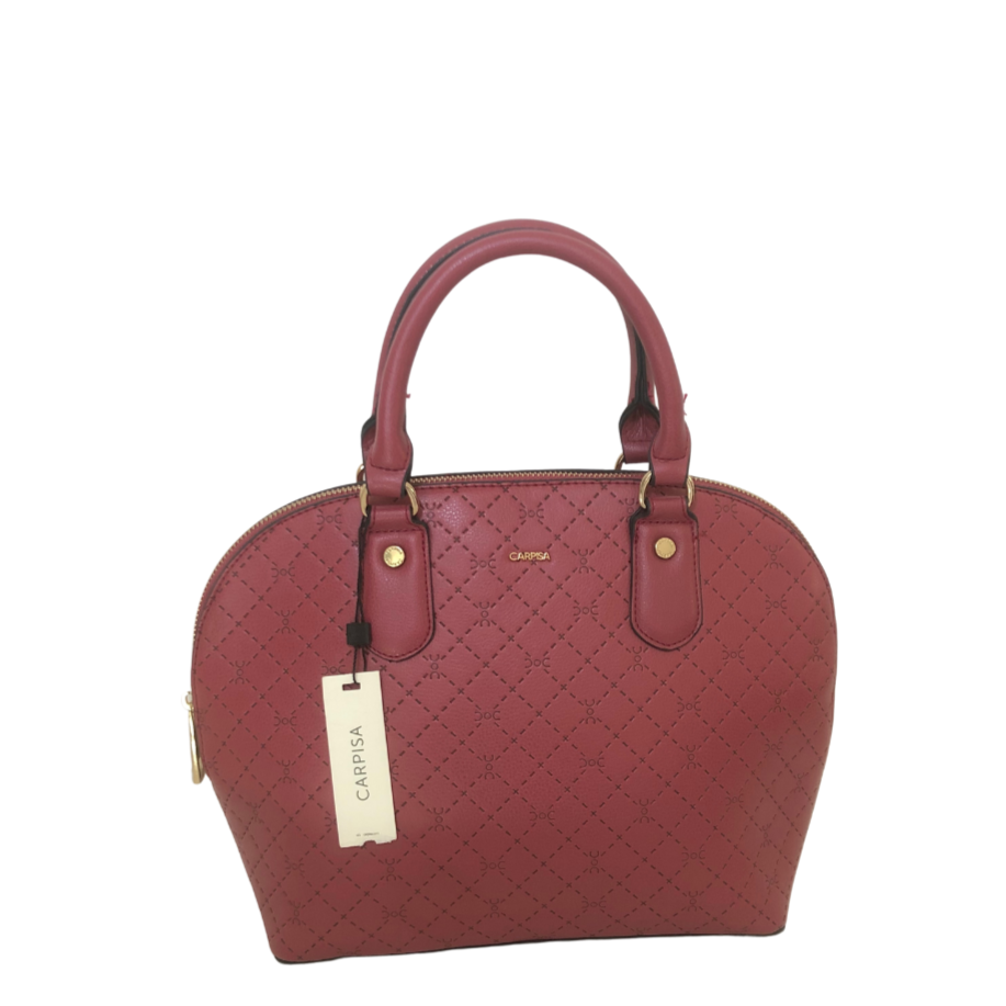 Carpisa Deep Pink Diamond Patterned Tote | Brand New |