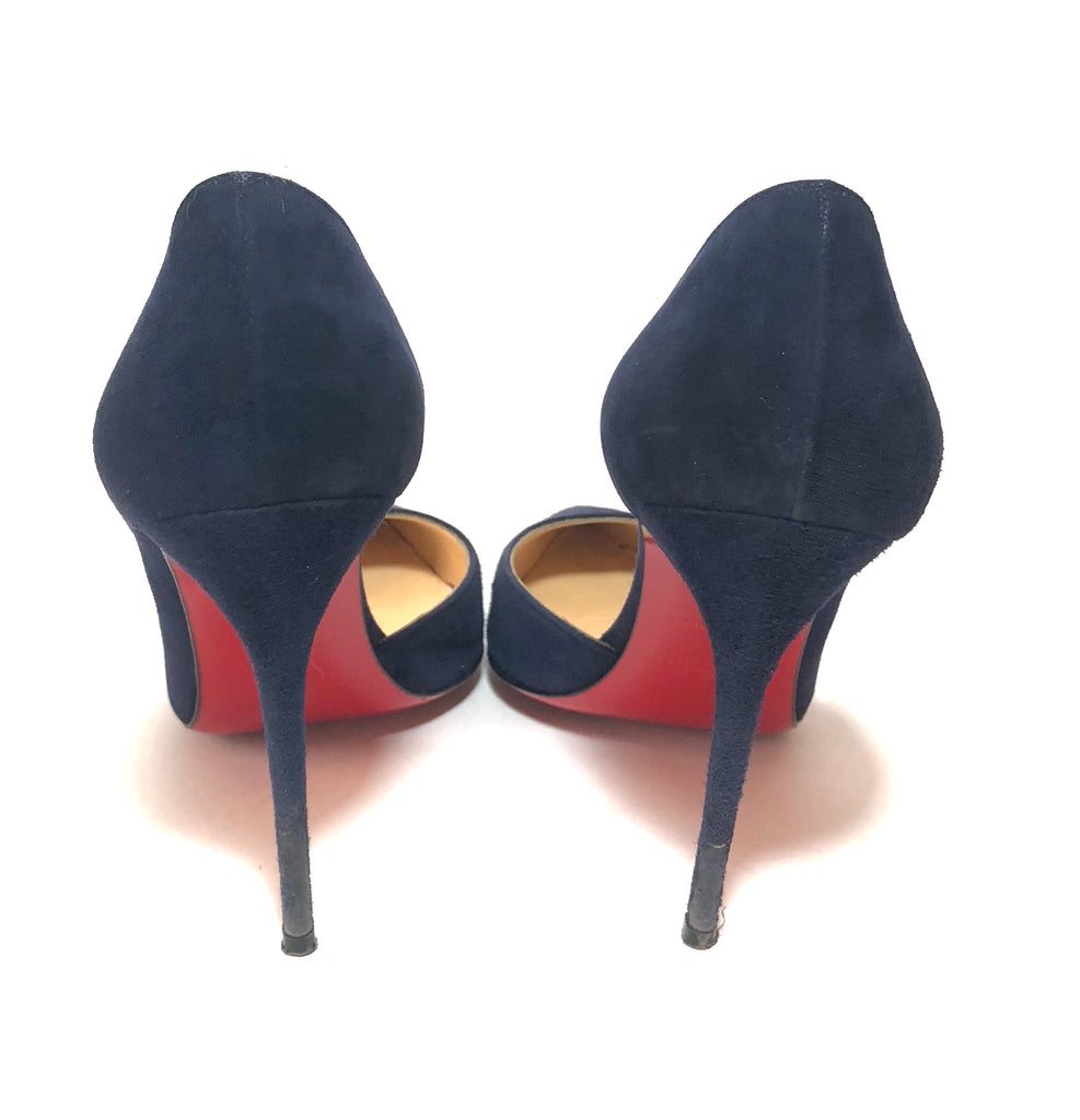 Christian Louboutin Navy Blue Suede Pumps | Pre Loved | - Secret Stash