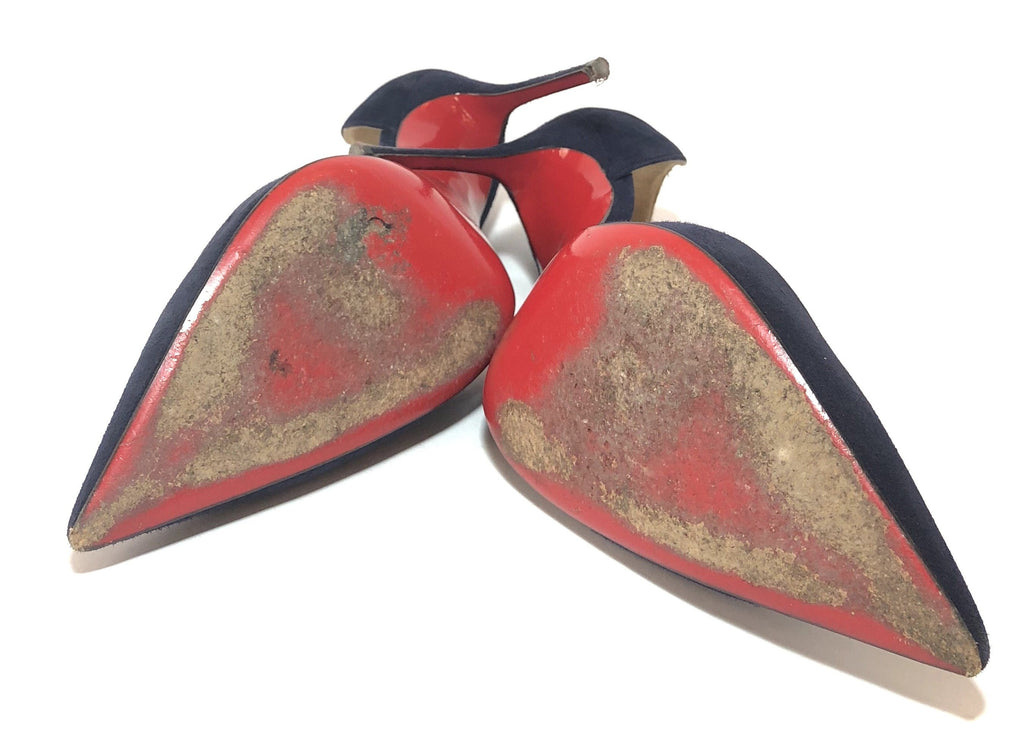 Christian Louboutin Navy Blue Suede Pumps | Pre Loved | - Secret Stash