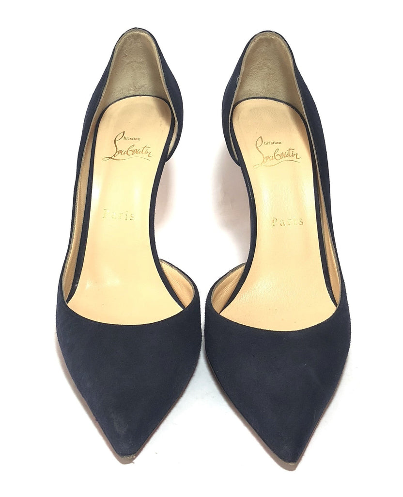 Christian Louboutin Navy Blue Suede Pumps | Pre Loved | - Secret Stash
