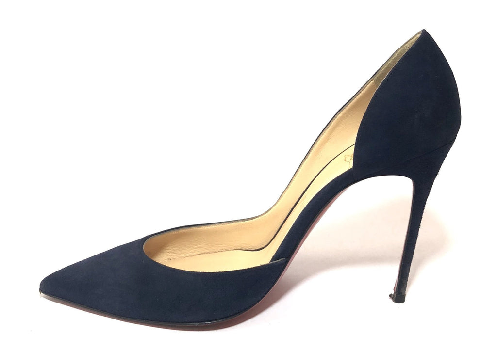 Christian Louboutin Navy Blue Suede Pumps | Pre Loved | | Secret Stash