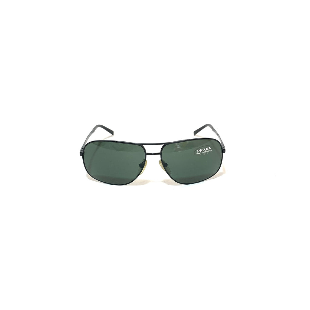 Prada SPR53M Black Metal Unisex Sunglasses | Like New |