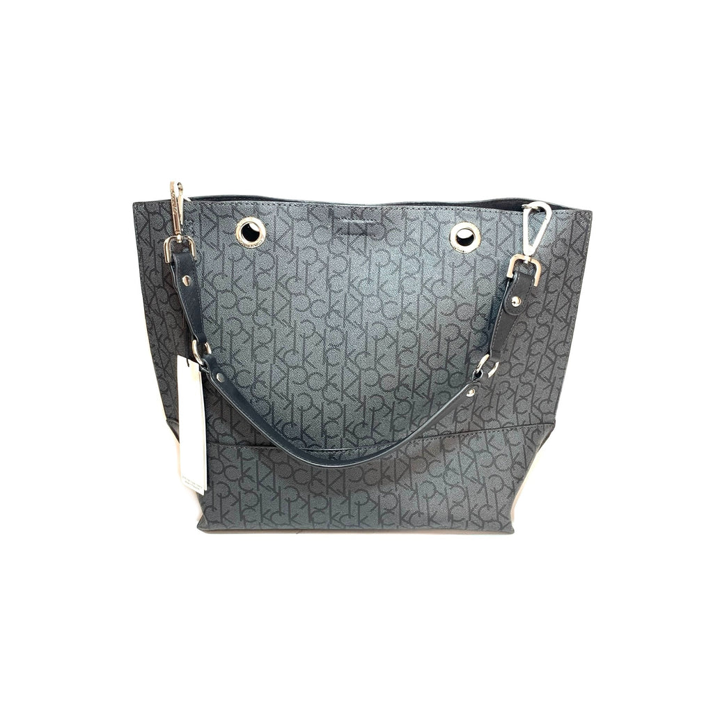 Calvin Klein Black Monogram Convertible Shoulder Bag | Brand New |