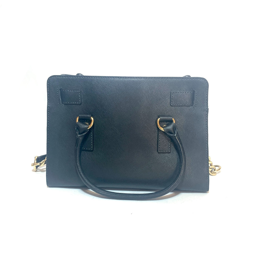 Michael Kors Black Leather Hamilton Lock Satchel | Pre Loved |