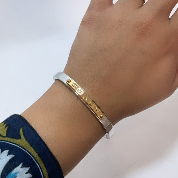 Coach Silver & Gold Logo Bangle | Brand New |