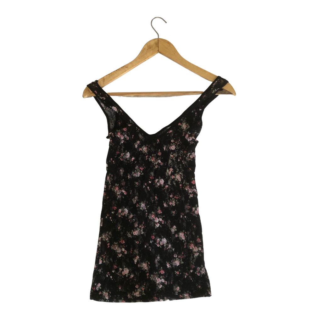 Urban Behavior Black Floral Lace Sleeveless Top | Brand New |