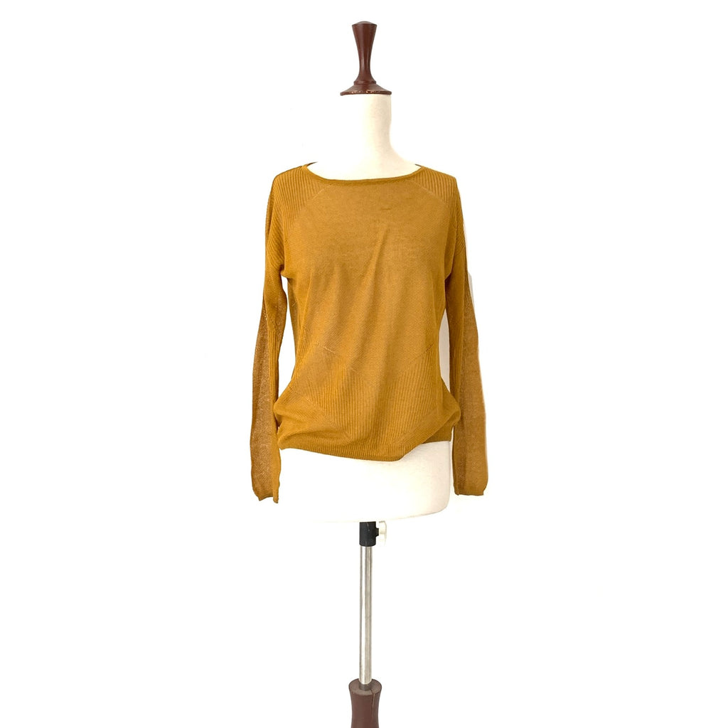 Mango Mustard Shimmer Knit Top | Gently Used |