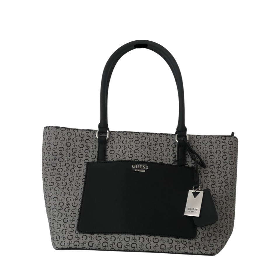 Guess Black and Grey Monogram Shoulder Bag | Brand New |