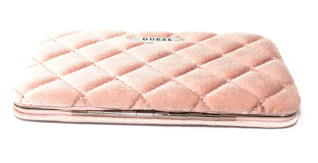 GUESS Blush Pink Quilted Velvet Wallet | Like New |