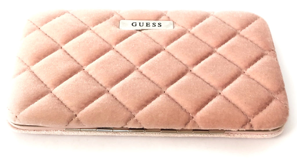 GUESS Blush Pink Quilted Velvet Wallet | Like New |