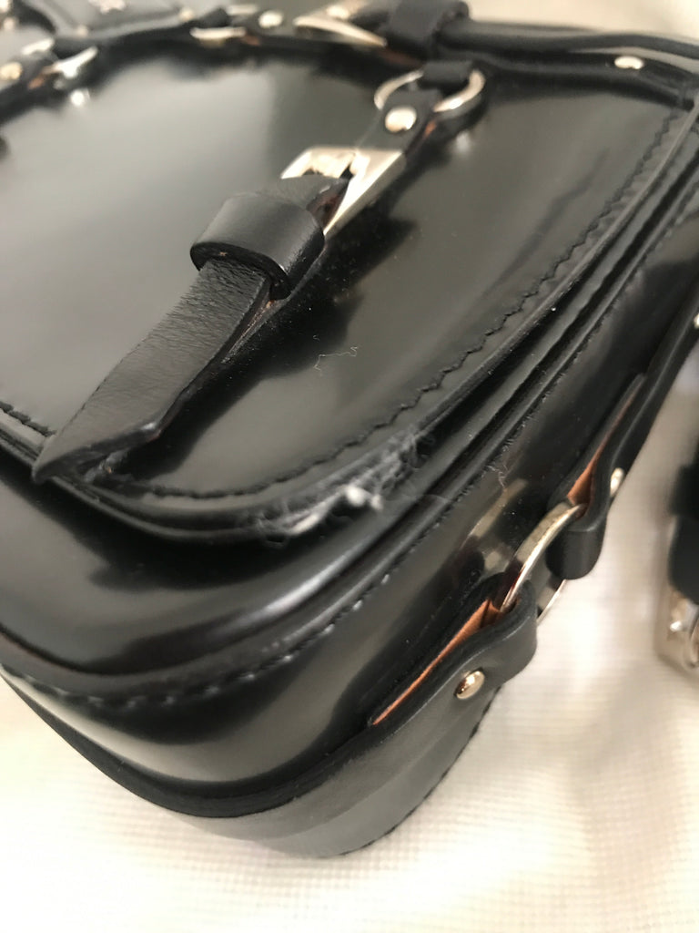 Dior Black Leather Bondage Shoulder Bag | Gently Used |