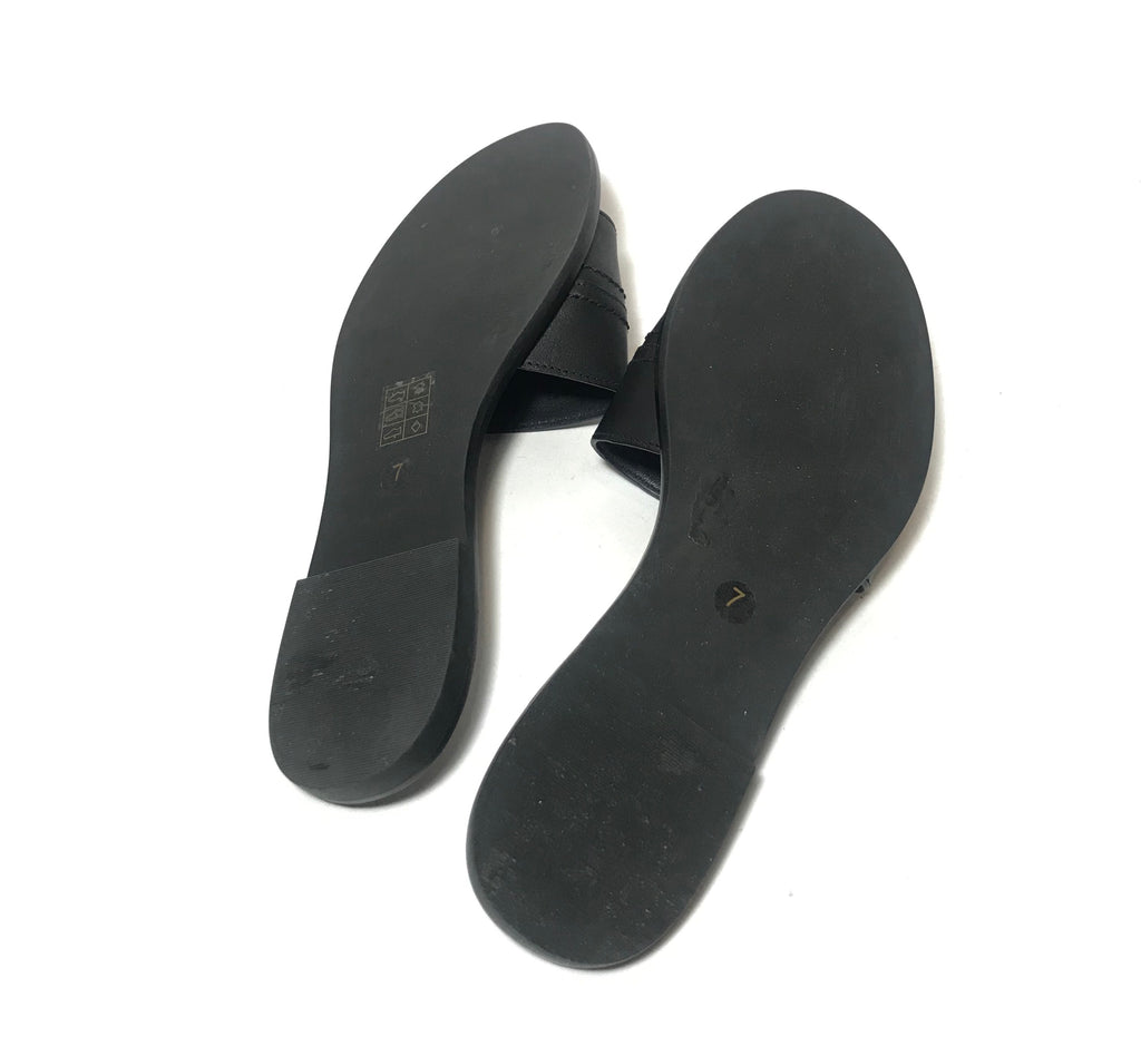 Tory Burch Black Leather Slides | Gently Used | | Secret Stash