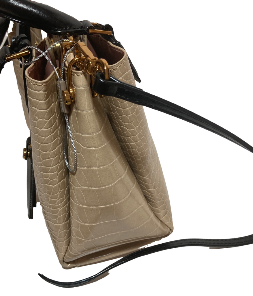 Charles & Keith Beige Croc Print Satchel | Gently Used |