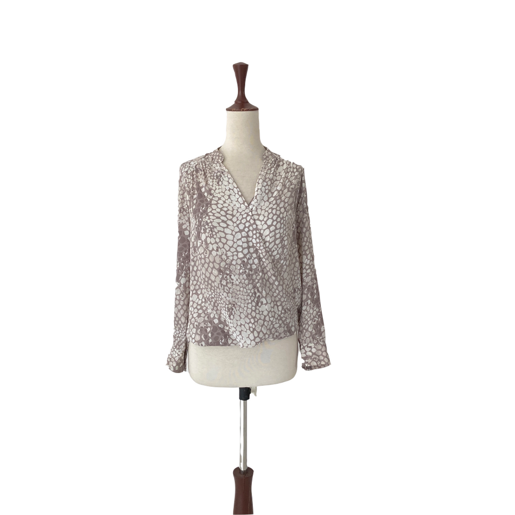 INC Grey & White Printed Top | Gently Used |