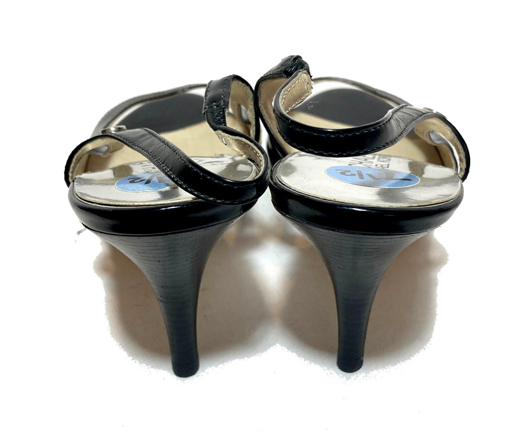 Michael Kors Black Leather Sling-Back Heels | Like New |
