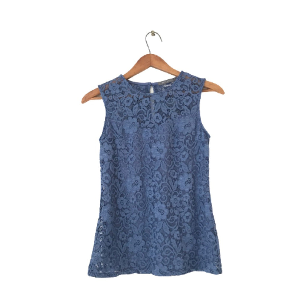 Suzy Shier Blue Lace Sleeveless Top | Brand New |