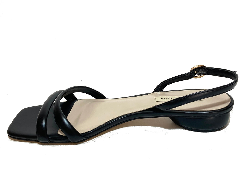 Charles & Keith Open-Toe Black Slingback Sandals | Brand New |