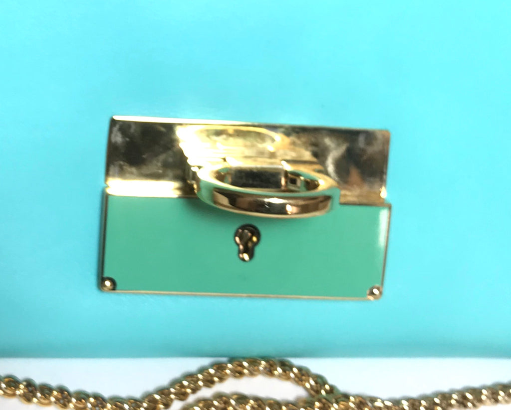 Salvatore Ferragamo Turquoise Leather Clutch | Gently Used |