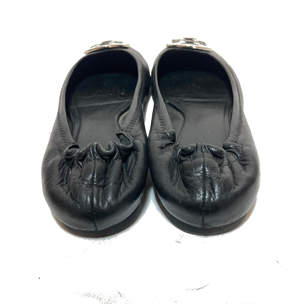 Tory Burch Black Leather 'REVA' Ballet Flats | Pre Loved |