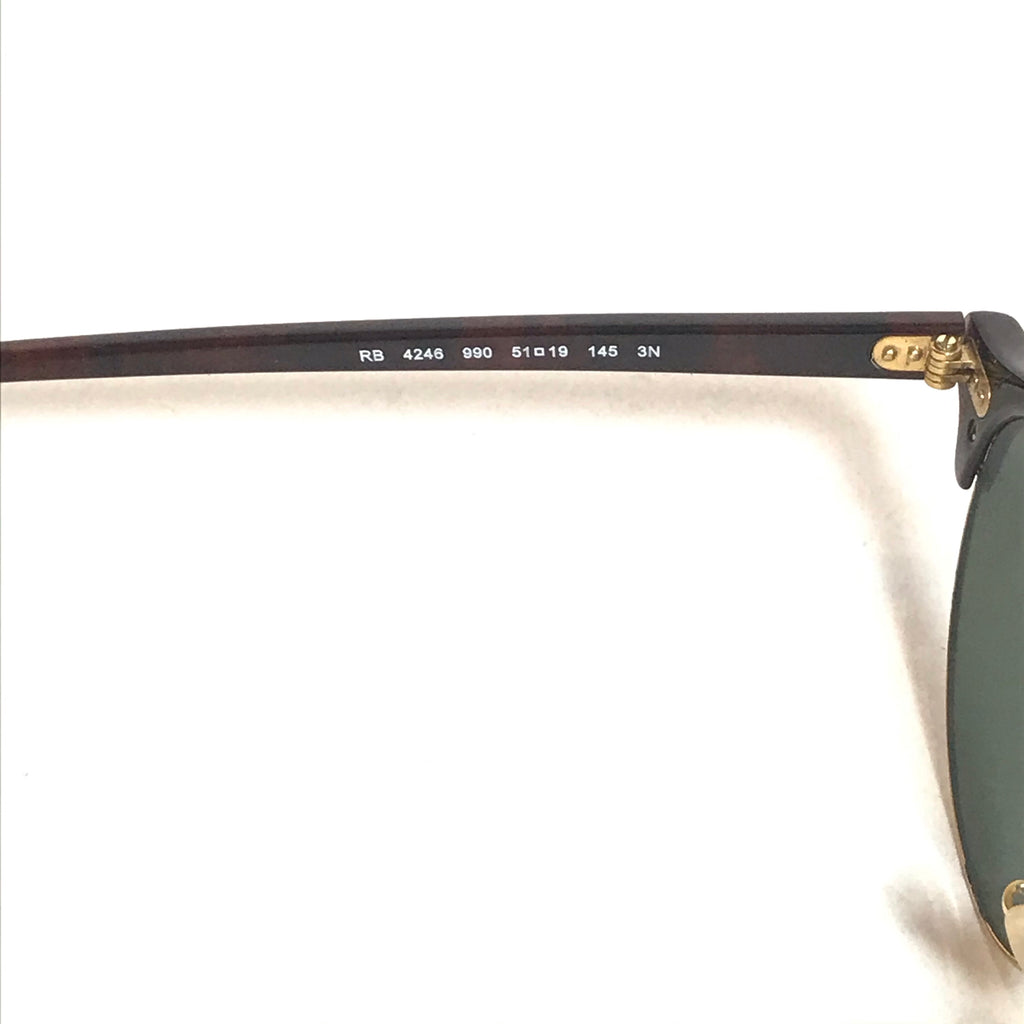 Ray-Ban Tortoise-Green RB4246 Unisex Round Sunglasses | Gently Used |