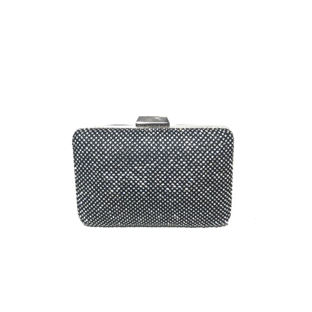 Colette Maxine Black Satin Crystal Clutch Bag | Brand New |
