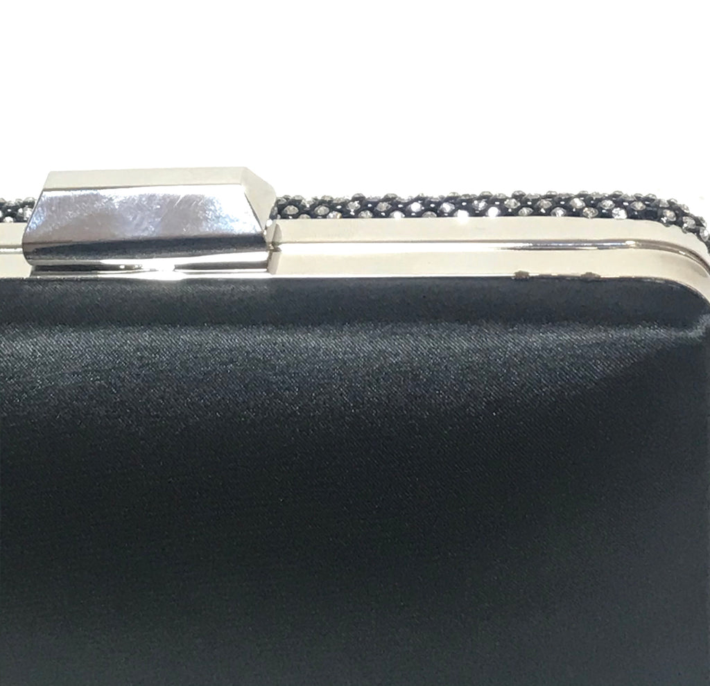 Colette Maxine Black Satin Crystal Clutch Bag | Brand New |