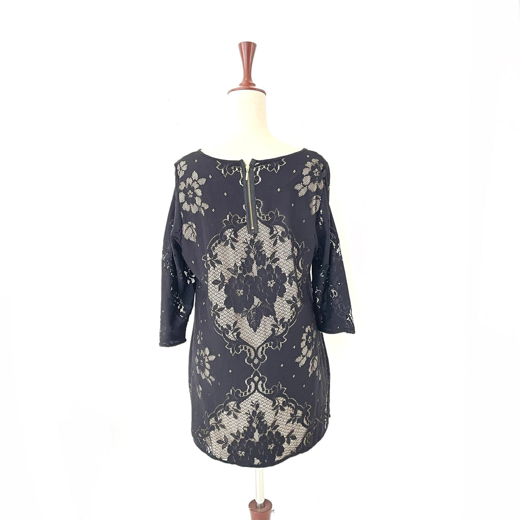 M&S collection black lace tunic | Pre Loved |
