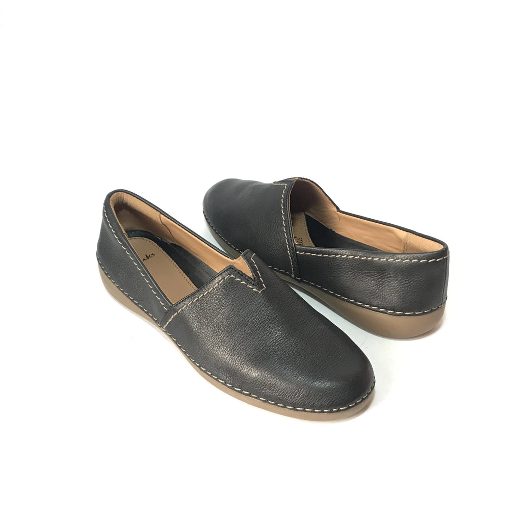 Clarks Black Leather Loafers