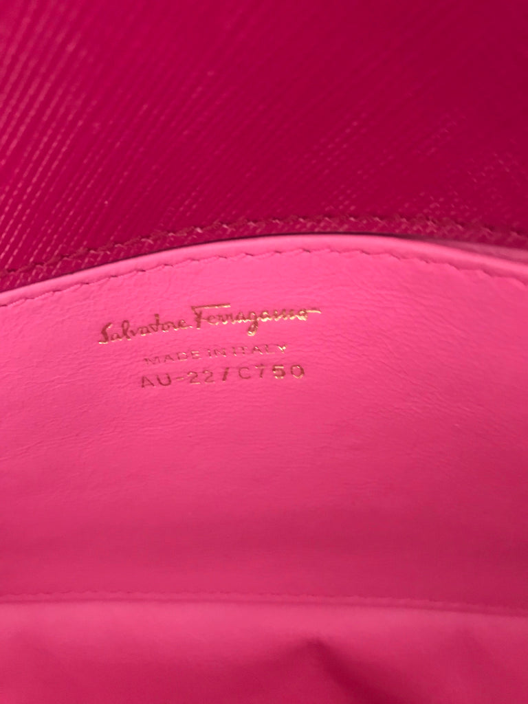 Salvatore Ferragamo Pink Leather Stripes Mini Bag | Gently Used |