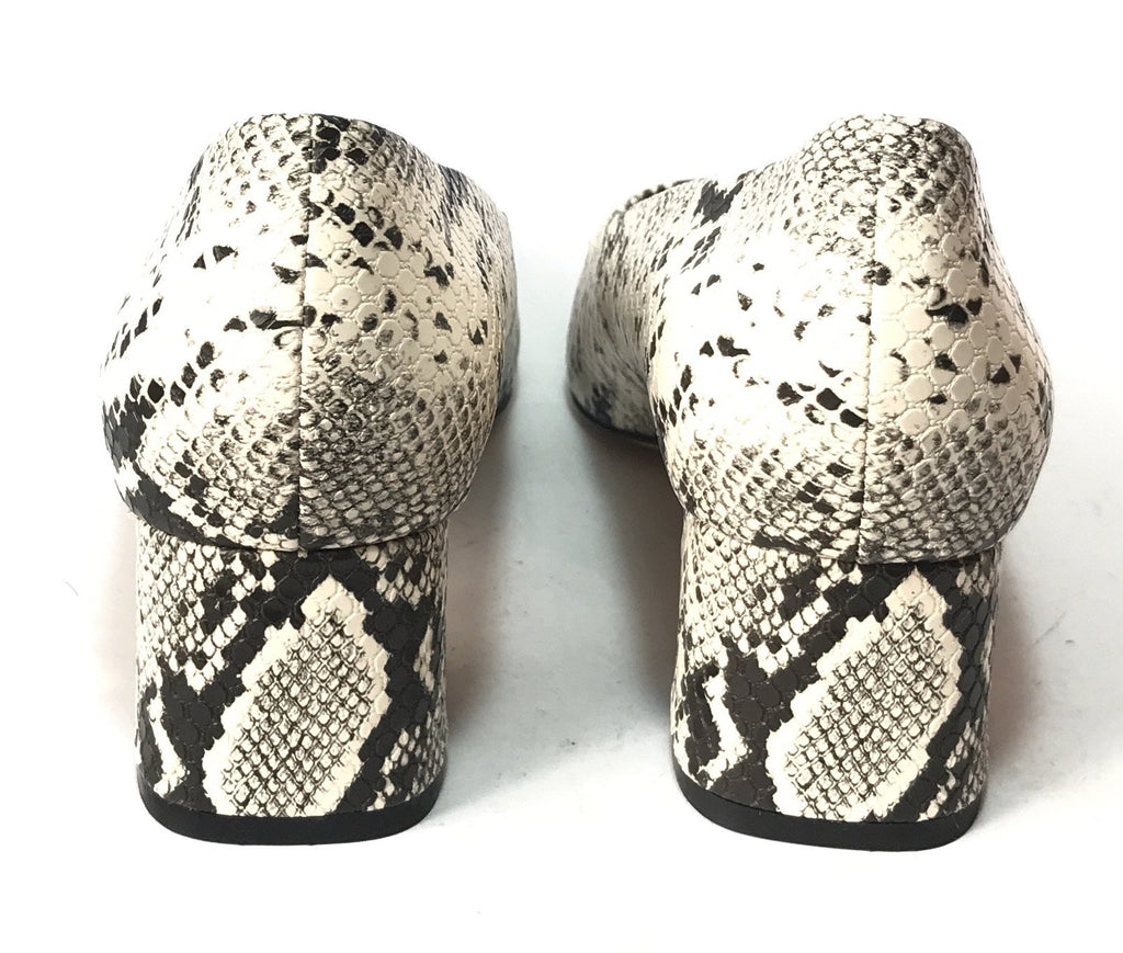 Mango Snakeskin Print Block Heels