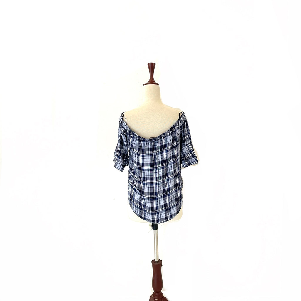 Oasis Checked Off-Shoulder Top | Gently Used |