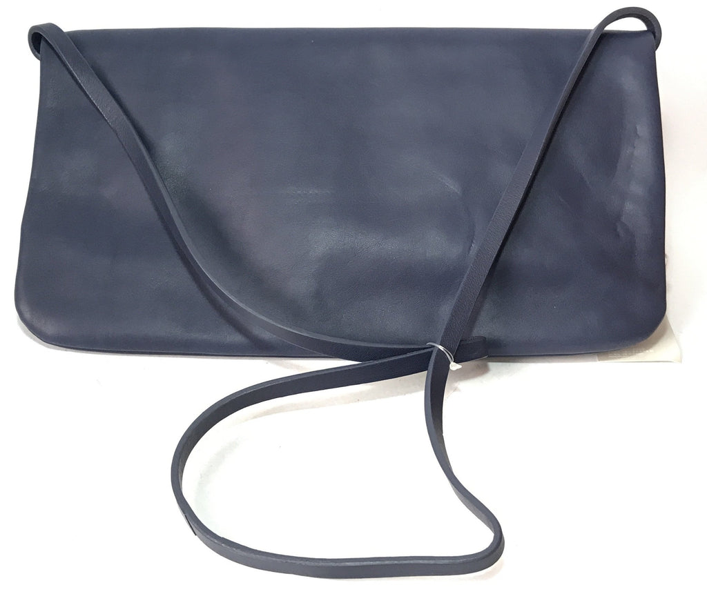 COS Navy Leather Shoulder Bag 