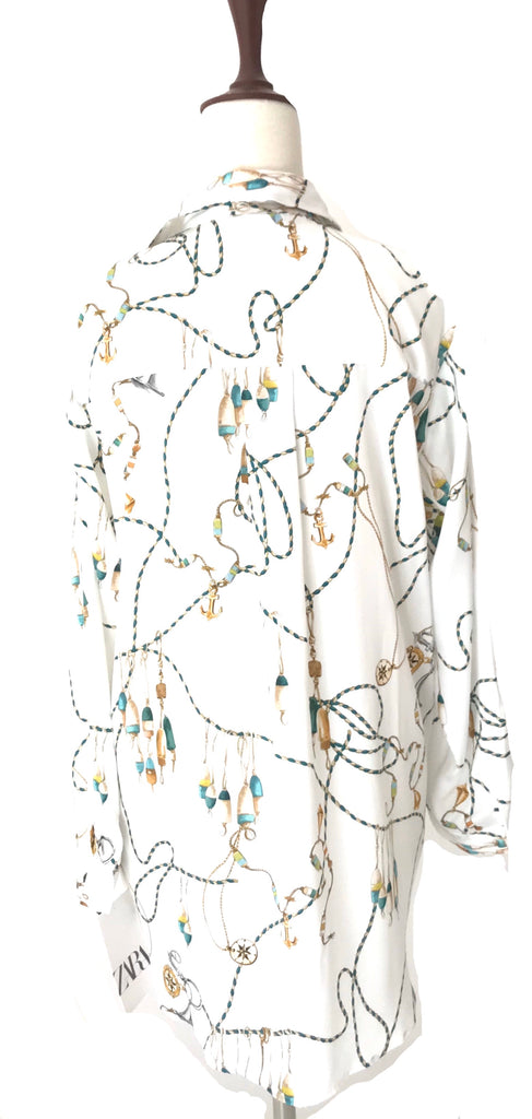 ZARA White Printed Collared Shirt | Brand New |