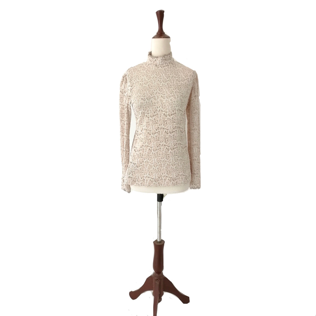Mango Beige Lace Top | Gently Used |