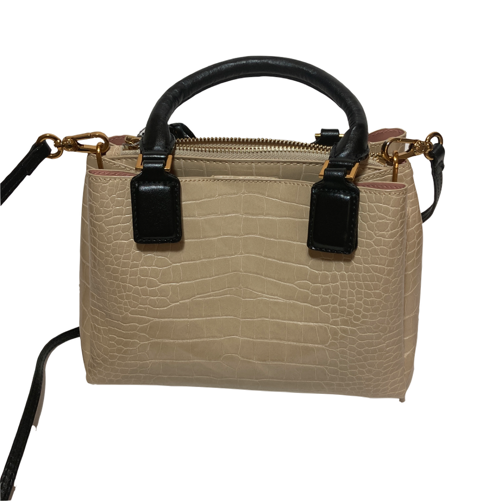 Charles & Keith Beige Croc Print Satchel | Gently Used |