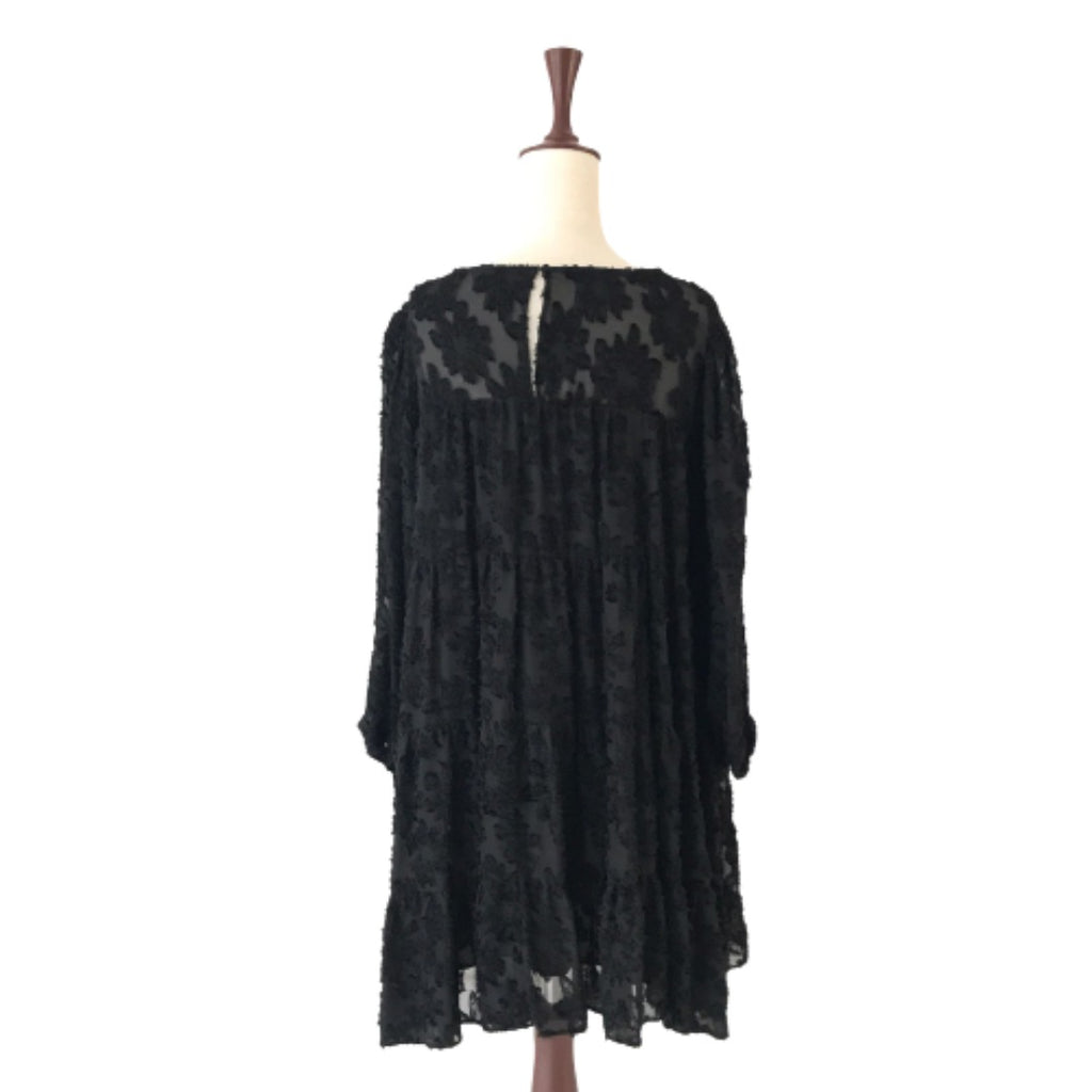 ZARA Black Net Applique Dress | Like New | | Secret Stash
