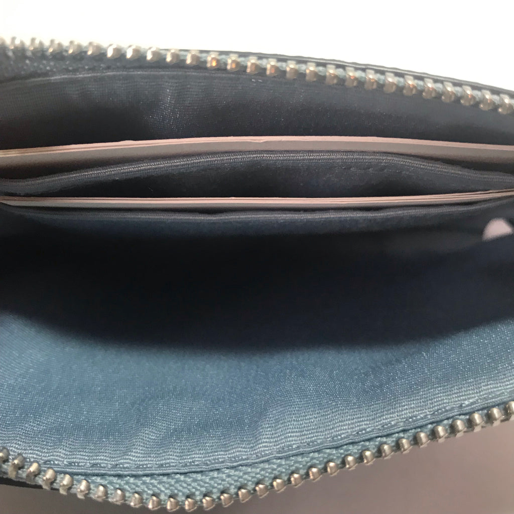 Coach Light Blue Leather Small Wristlet | Like New |