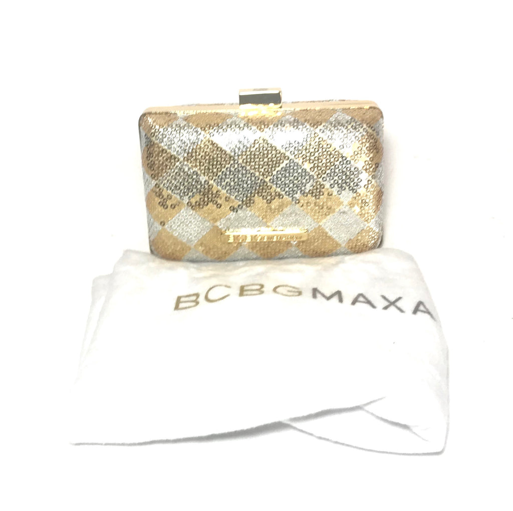 BCBGeneration Gold & Silver Sequins Small Box Clutch | Like New |