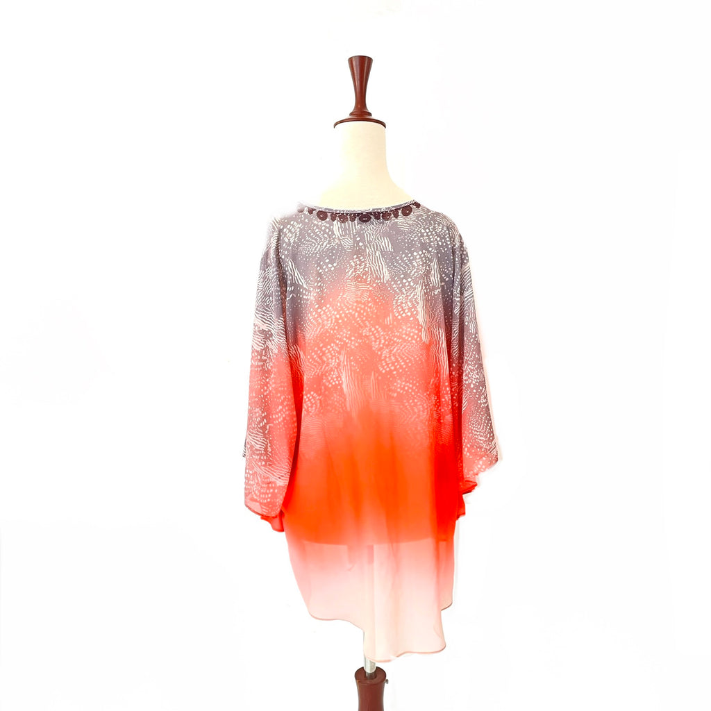 Wallis Peach Sheer Embellished blouse | Gently Used |