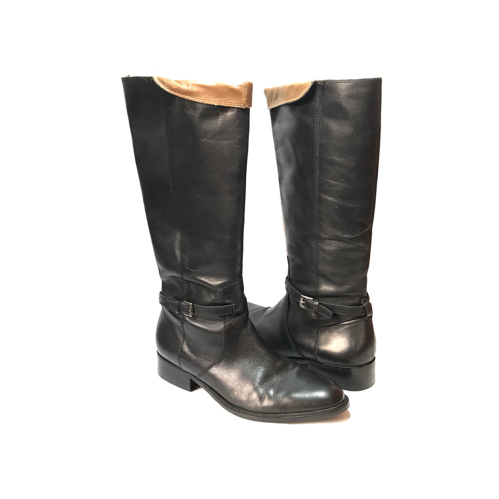 Massimo Dutti Black Leather Boots