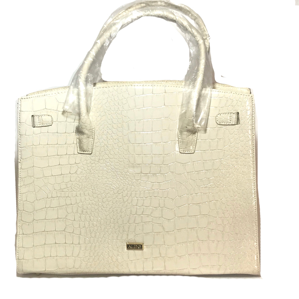 ALDO Cream Leatherette 'Stellfox' Large Tote | Brand New |