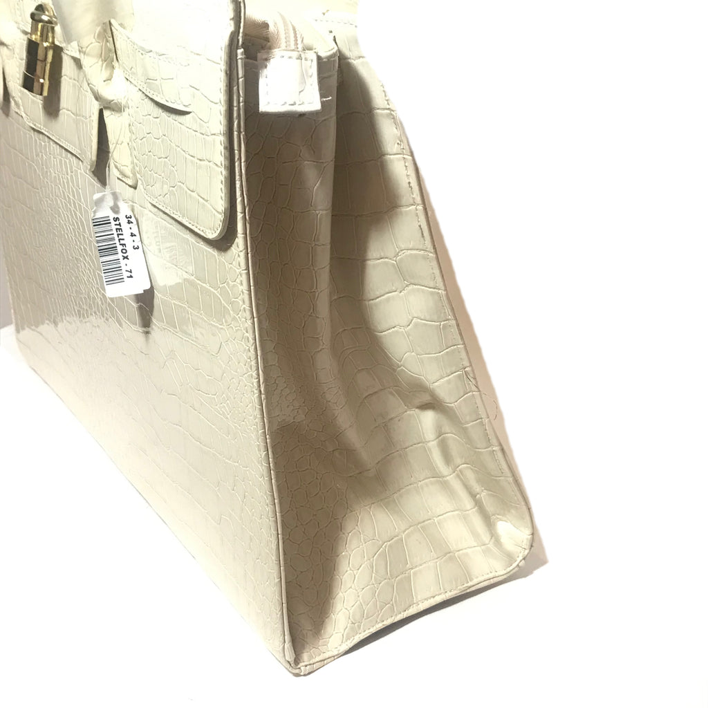 ALDO Cream Leatherette 'Stellfox' Large Tote | Brand New |